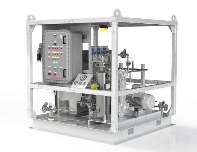A skid-mounted Ex equipment package with an explosion-proof control panel - the kind of product Mantl-Ex helps certify.
